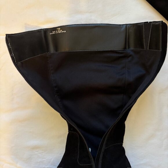 Talbots Black Suede Seamed Low Heel Tall Boots Size 7.5B - Picture 11 of 12